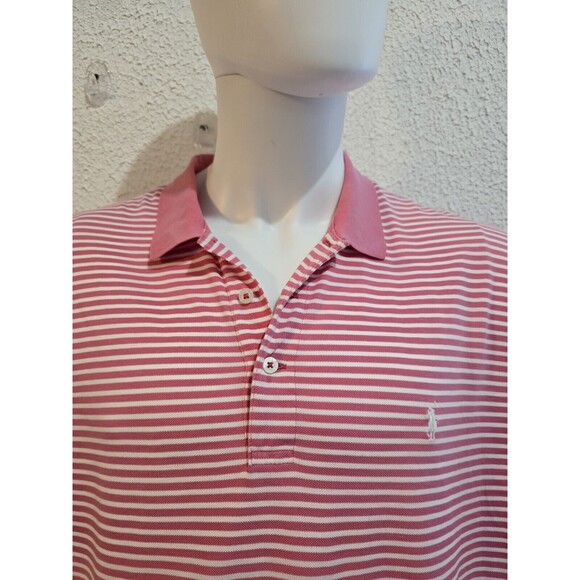 Polo Golf Ralph Lauren Pima Shirt Mens Large 100% Pima Cotton Pink Striped Soft - Picture 3 of 4